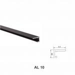 AL 10, mini plintă pentru pardoseli, Negru Matt