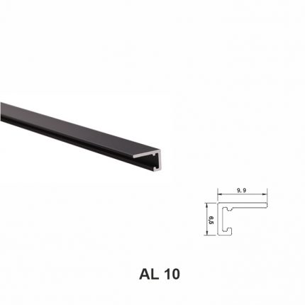 AL 10, mini plintă pentru pardoseli, Negru Matt