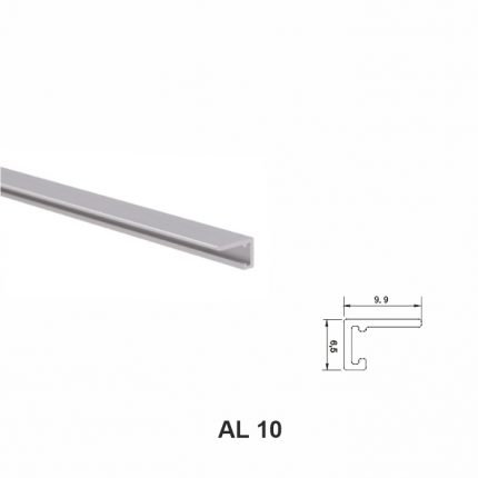 AL 10, Mini plintă pentru pardoseli, Silver Matt, 2.5m