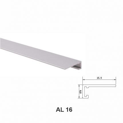 AL 16, Mini plintă pentru pardoseli, Silver Matt, 2.5m