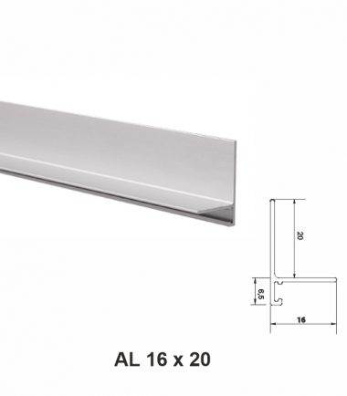 AL 16×20, mini plintă pentru pardoseli, Silver Matt, 2.5m