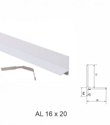 AL 16×20, mini plintă pentru pardoseli, White Matt