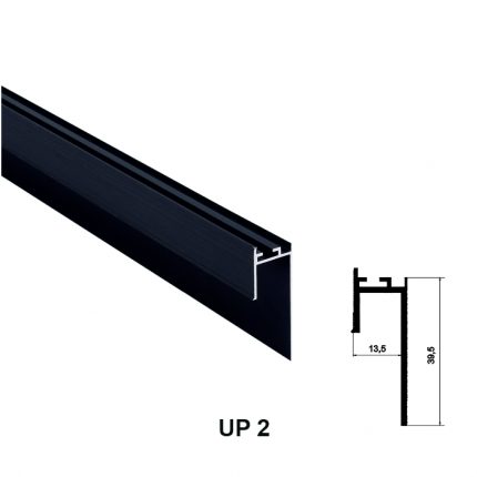 UP2, Profil de tip ascuns pentru pardoseli, Negru Matt