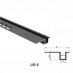 UR8, Profil separator pentru încastrare în pereți, Negru Matt