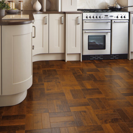 LVT, vinil design flooring, spanish parquet cherry